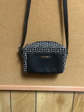Tommy Hilfiger Black & White Monogram Crossbody Bag